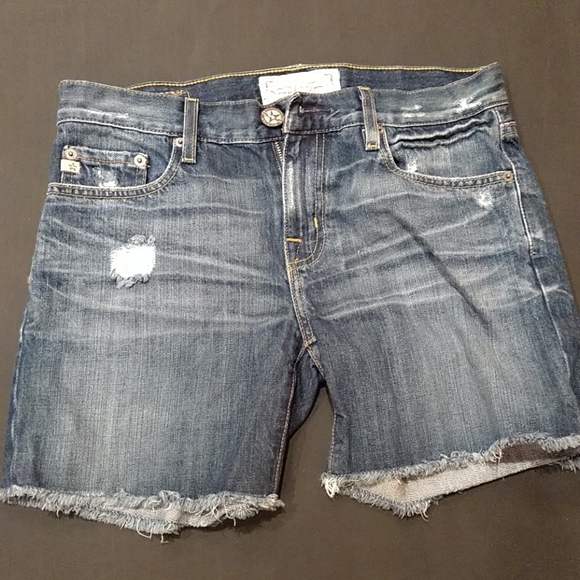Big Star Pants - Big Star Taylor boyfriend fit frayed Jean short 27
